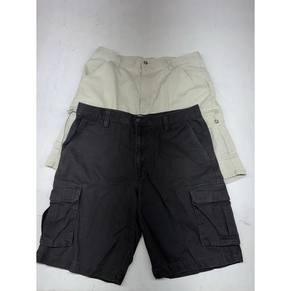 Lot Of 2 Dockers Mens Cargo Shorts 100% Cotton Multi Pocket Size 34 Utility